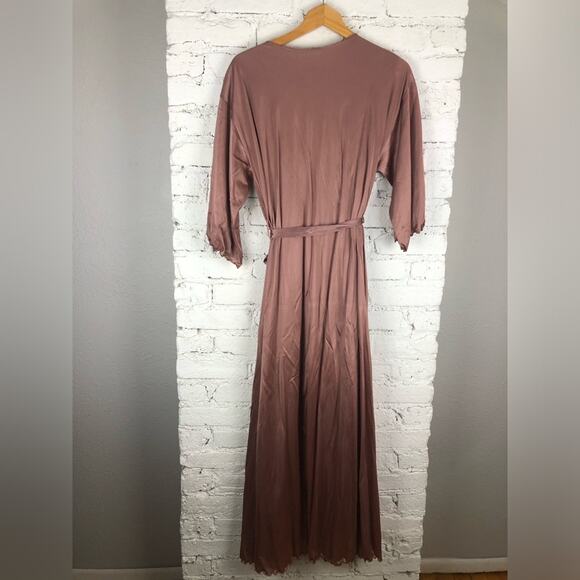 Vintage Maidenform Dreamwear Mauve Slip Dress & Satin Robe Set - Picture 2 of 15